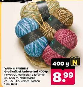 YARN & FRIENDS Großknäuel Farbverlauf 400 g