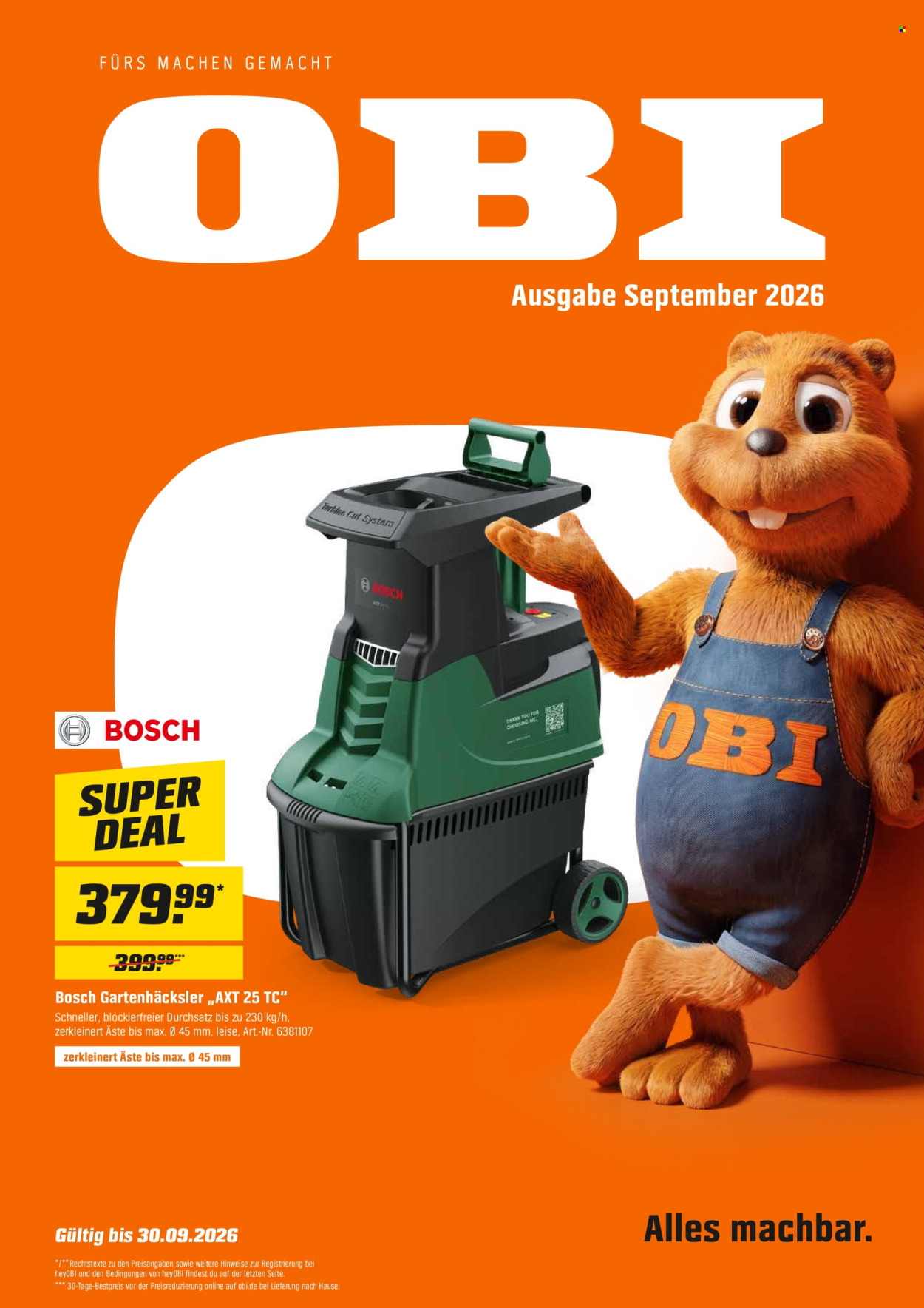 OBI Prospekte  - 1.09.2026 - 30.09.2026. Seite 1