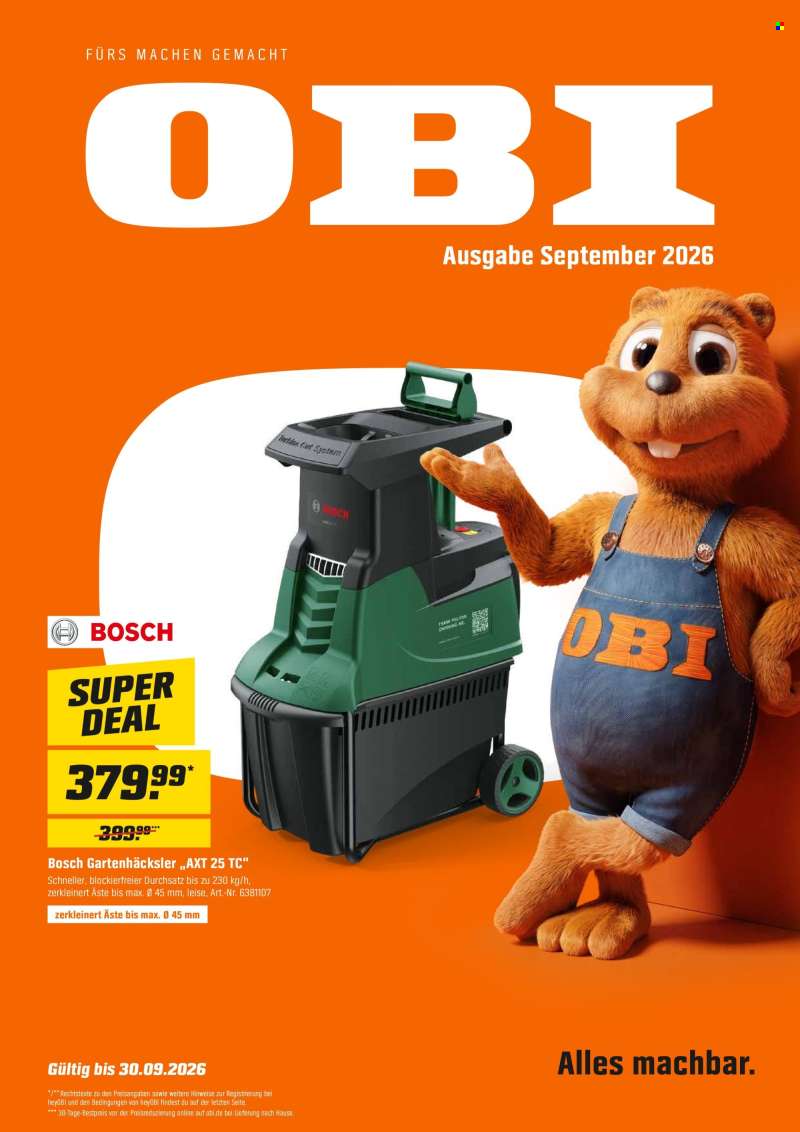 Prospekte OBI - 1.09.2026 - 30.09.2026.