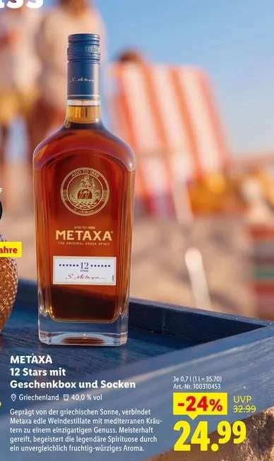 METAXA 12 Stars mit Geschenkbox und Socken