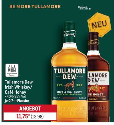 Tullamore Dew Irish Whiskey/ Café Honey