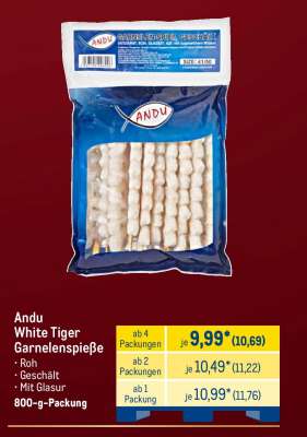 Andu White Tiger Garnelenspieße