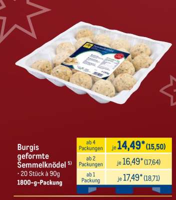 Burgis geformte Semmelknödel