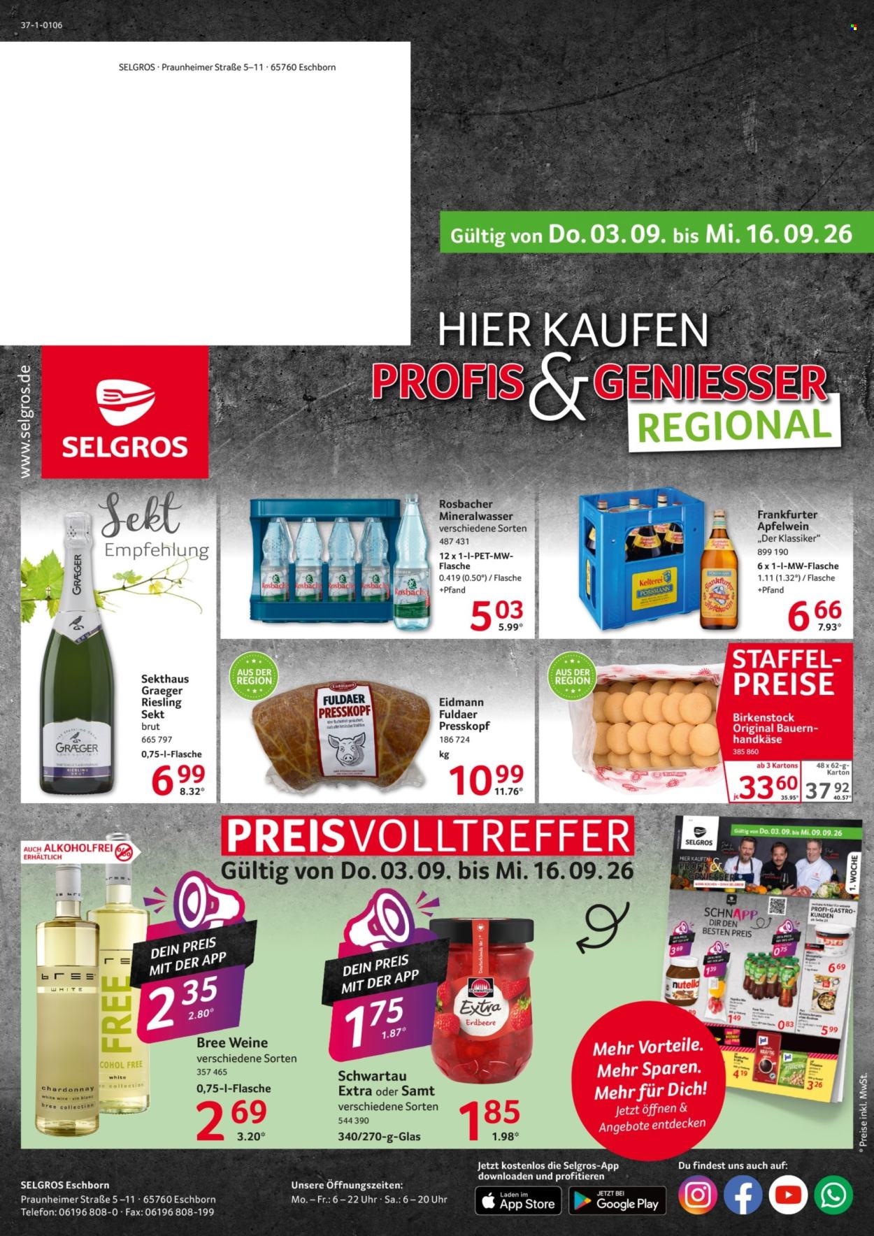 Selgros Prospekte  - 3.09.2026 - 16.09.2026. Seite 1