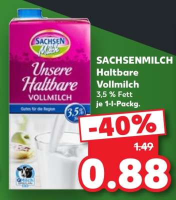 SACHSENMILCH Haltbare Vollmilch