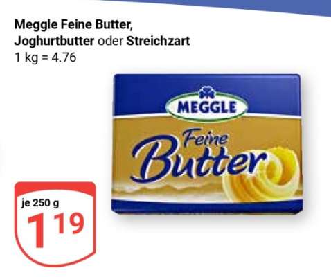 Meggle Feine Butter, Joghurtbutter oder Streichzart