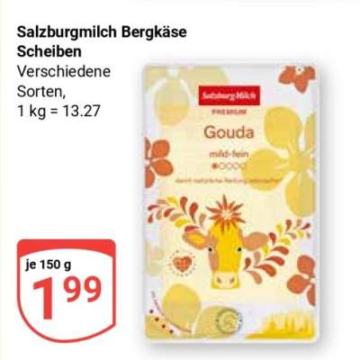 Salzburgmilch Bergkäse Scheiben