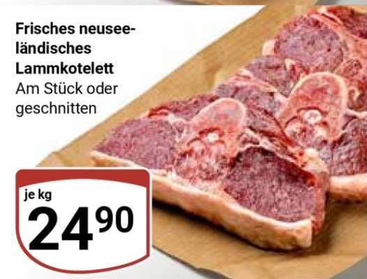 Frisches neusee-ländisches Lammkotelett