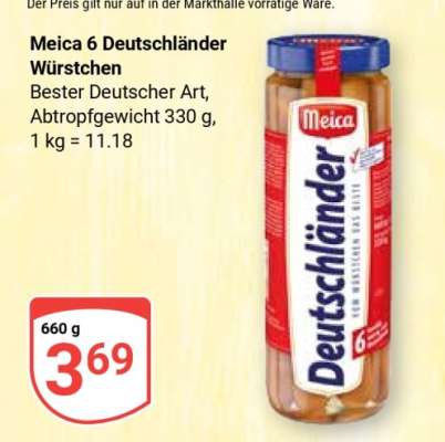 Meica 6 Deutschländer Würstchen