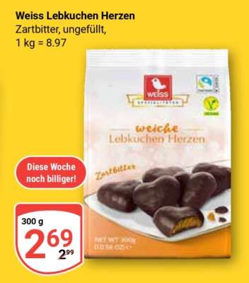 WEISS Lebkuchen-Herzen