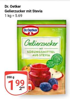 Dr. Oetker Gelierzucker mit Stevia