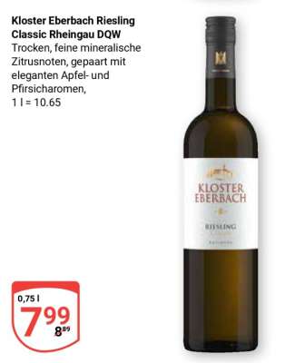 Kloster Eberbach Riesling Classic Rheingau DQW