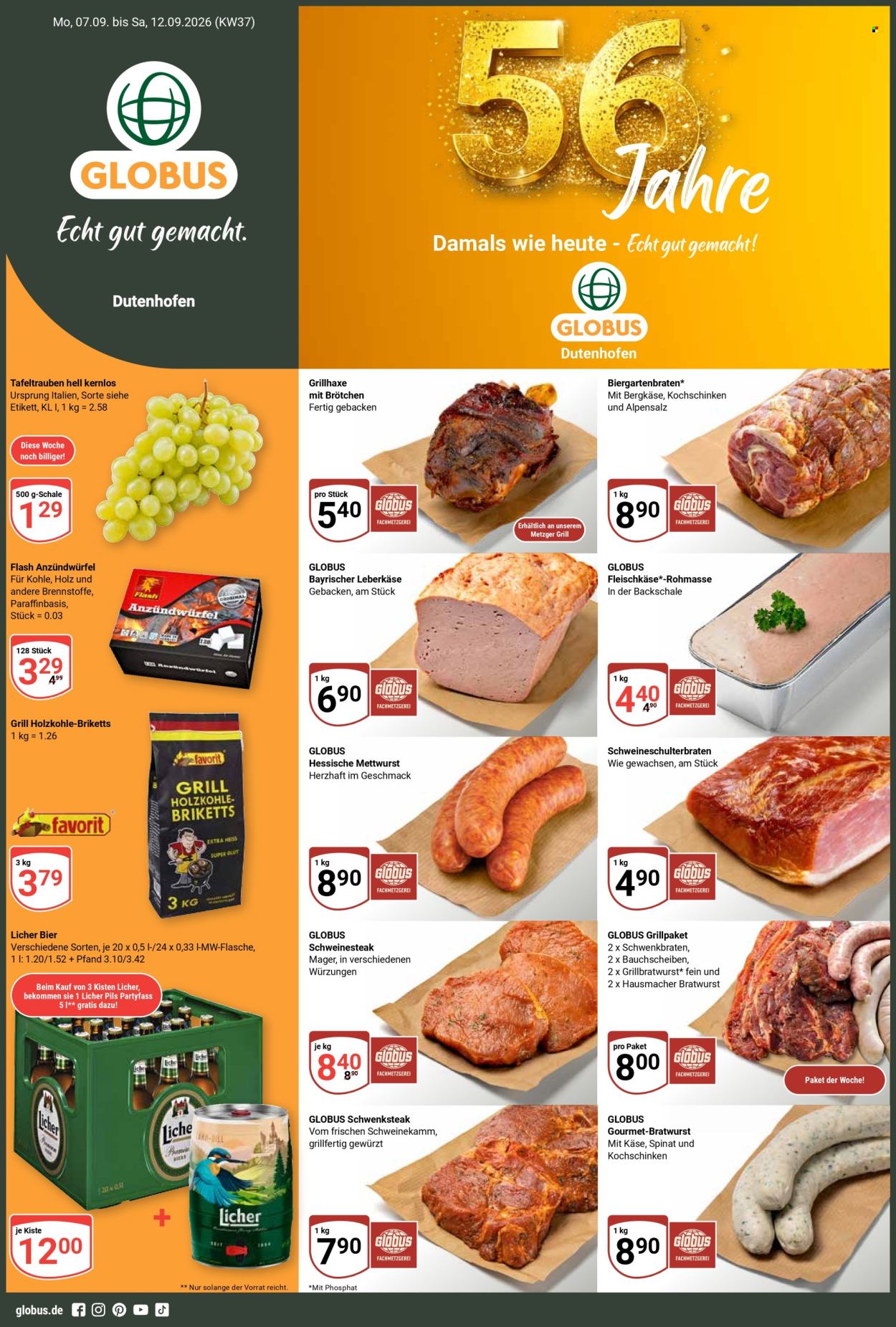 Globus Prospekte  - 7.09.2026 - 12.09.2026. Seite 1