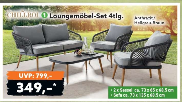 Loungemöbel-Set 4tlg.