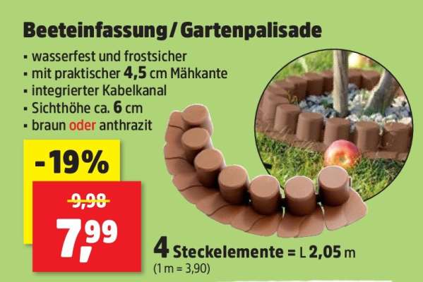 Beeteinfassung/Gartenpalisade