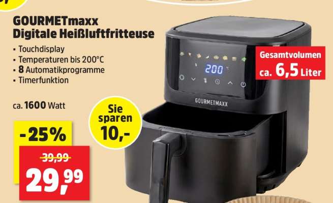 GOURMETmaxx Digitale Heißluftfritteuse