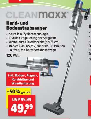 CLEANmaxx Hand- und Bodenstaubsauger