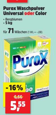 Purox Waschpulver Universal oder Color
