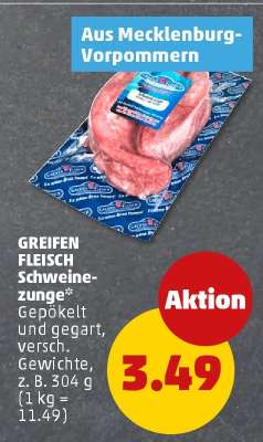 GREIFEN FLEISCH Schweinezunge