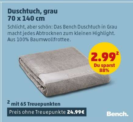 Duschtuch, grau 70 x 140 cm