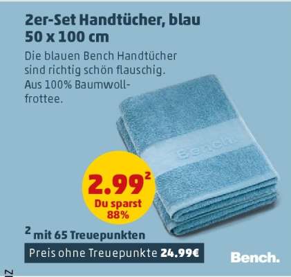 2er-Set Handtücher, blau 50 x 100 cm