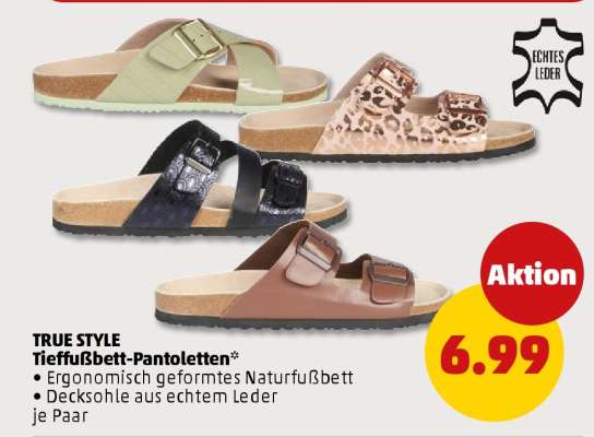 TRUE STYLE Tieffußbett-pantoletten