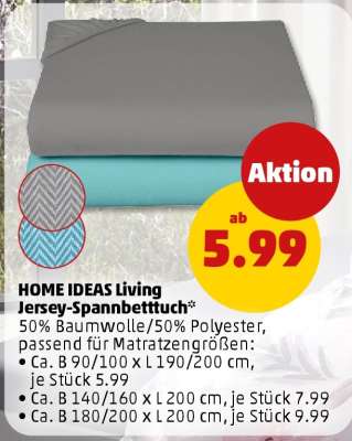 HOME IDEAS living Jersey-Spannbetttuch