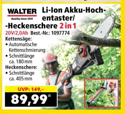 Li-Ion Akku-Hochentaster/-Heckenschere 2 in 1