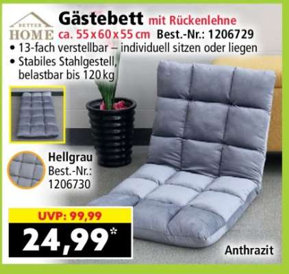 Gästebett mit Rückenlehne