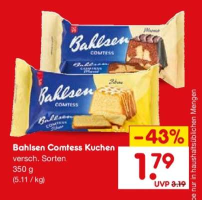 Bahlsen Comtess Kuchen