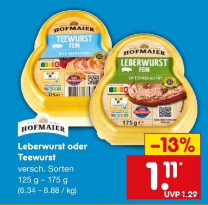 Leberwurst oder Teewurst