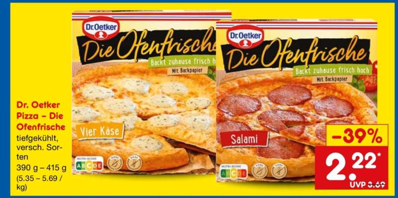 Dr. Oetker Pizza Die Ofenfrische