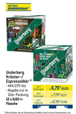Underberg Kräuter-/Espressolikör