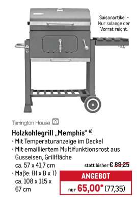 Tarrington House Holzkohlegrill „Memphis“