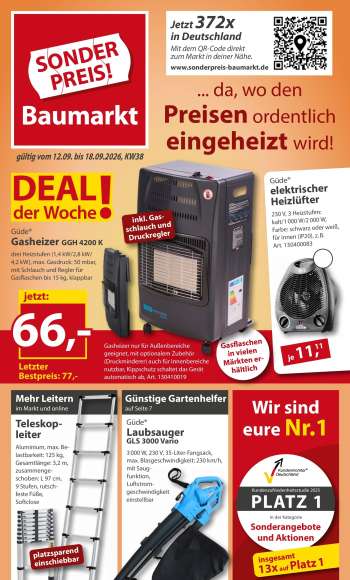 Prospekte Sonderpreis-Baumarkt - 12.09.2026 - 18.09.2026.