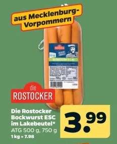 Die Rostocker Bockwurst ESC im Lakebeutel