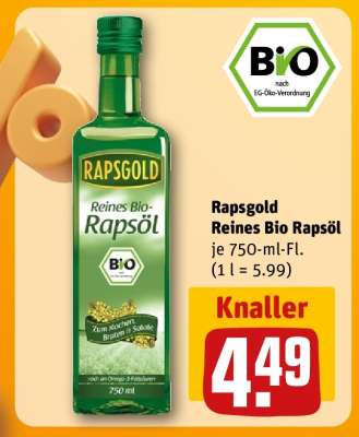 Rapsgold Reines Bio Rapsöl