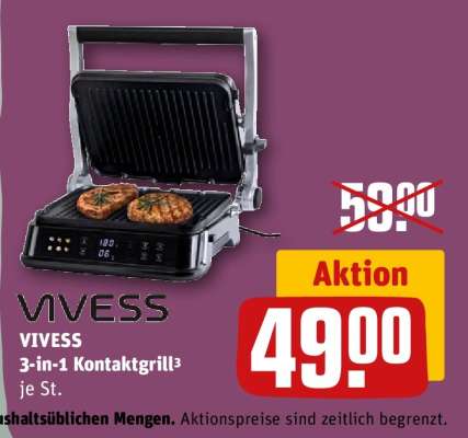 VIVESS 3-in-1 Kontaktgrill³