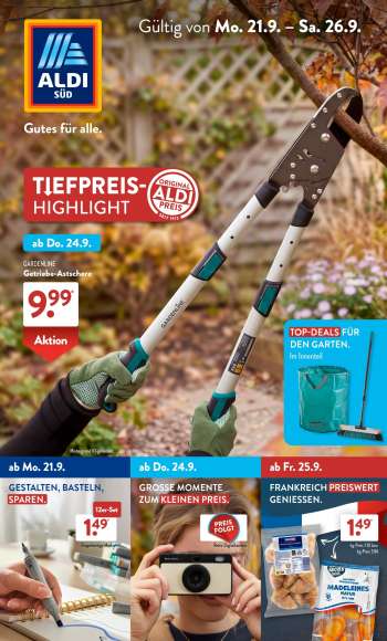 Prospekte ALDI SÜD - 21.09.2026 - 26.09.2026.
