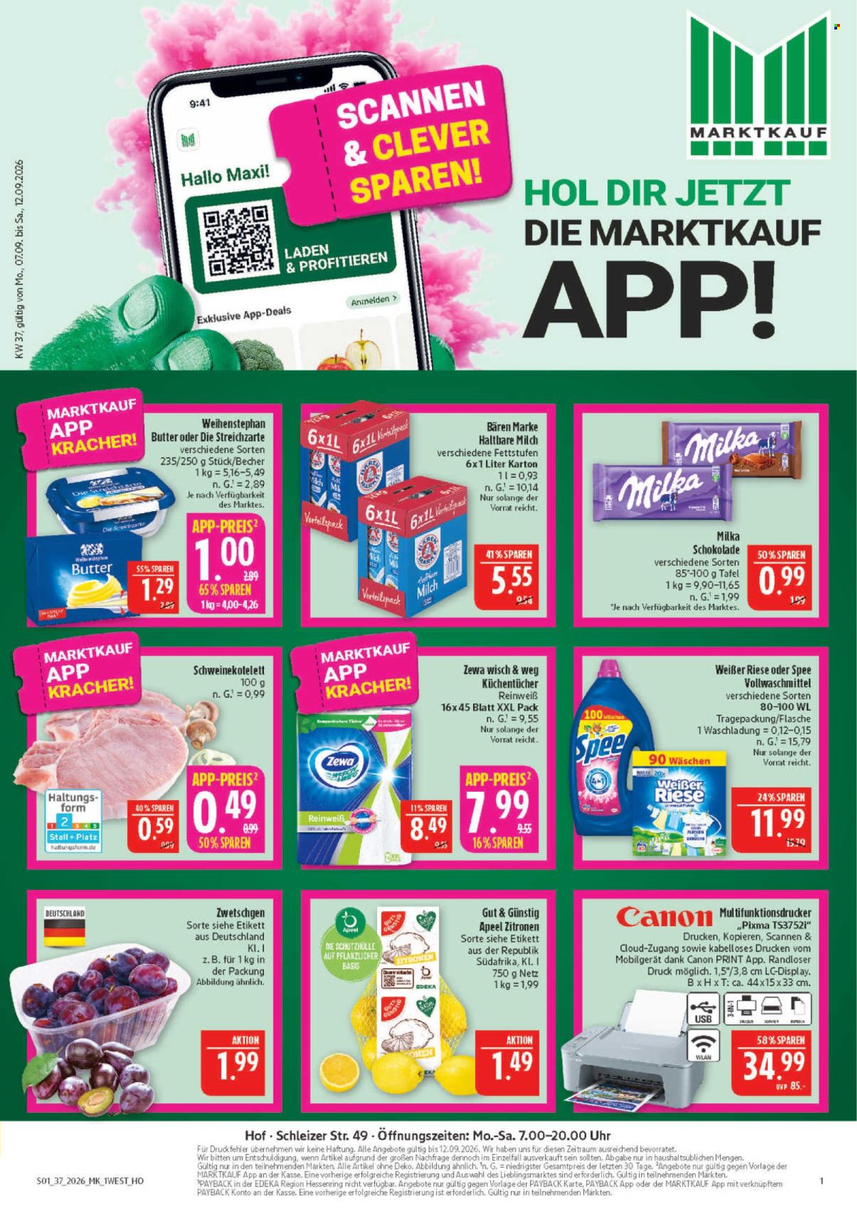 Marktkauf Prospekte  - 7.09.2026 - 12.09.2026. Seite 1