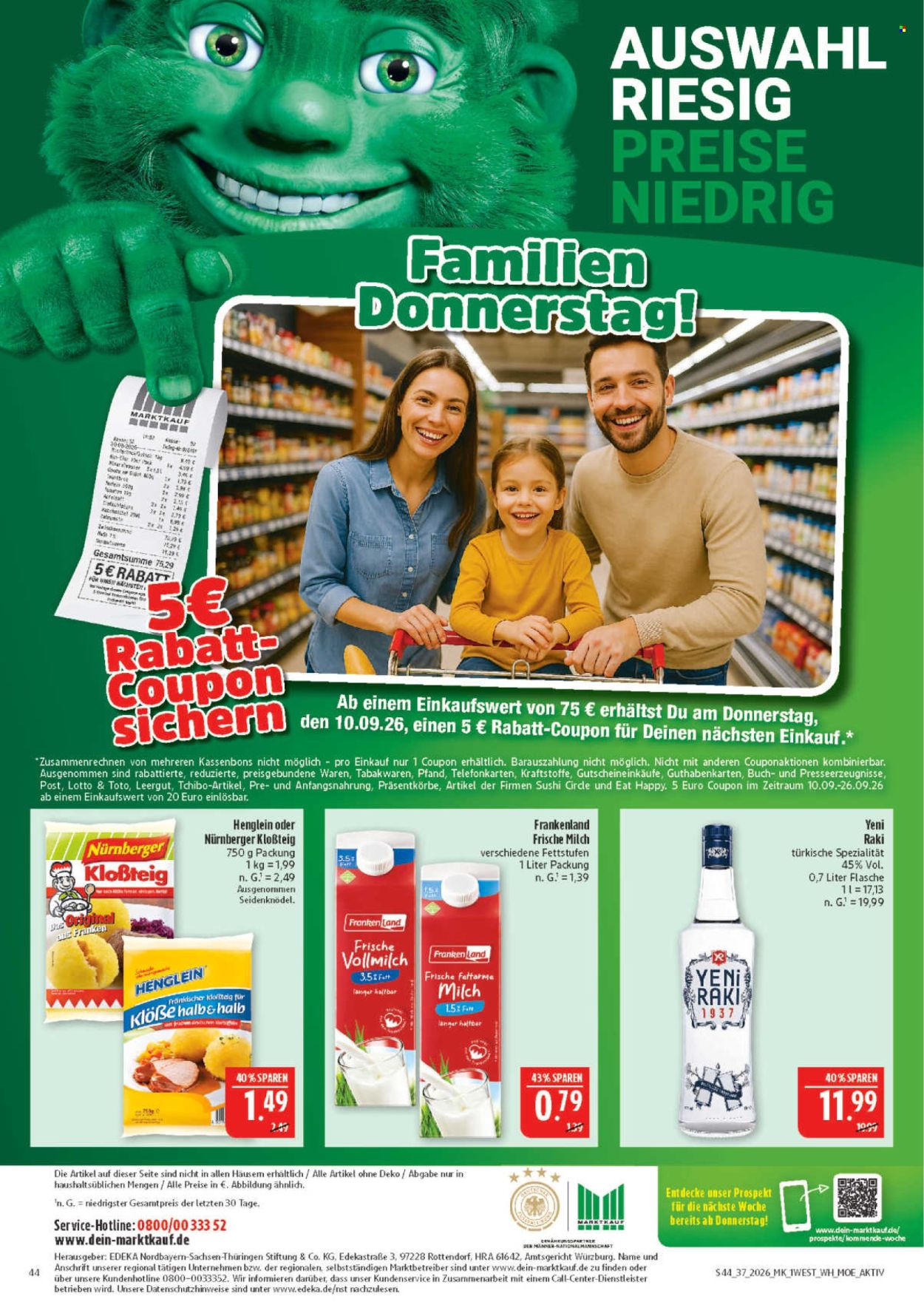Marktkauf Prospekte  - 7.09.2026 - 12.09.2026. Seite 44