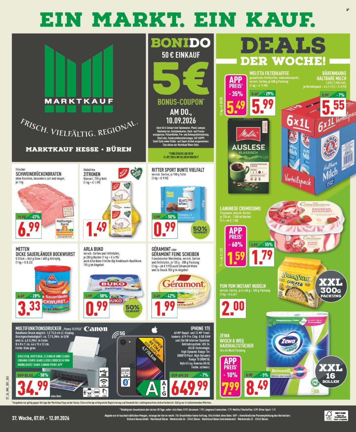 Marktkauf Prospekte  - 7.09.2026 - 12.09.2026. Seite 1