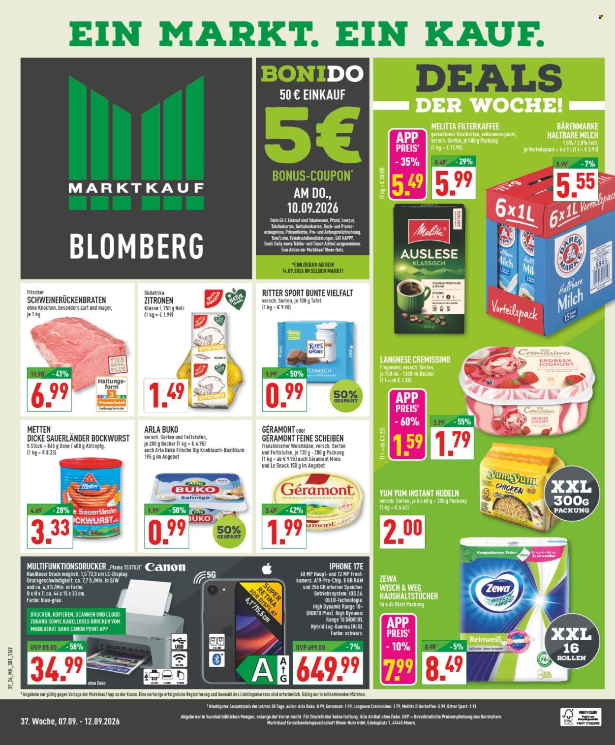 Marktkauf Prospekte  - 7.09.2026 - 12.09.2026. Seite 1