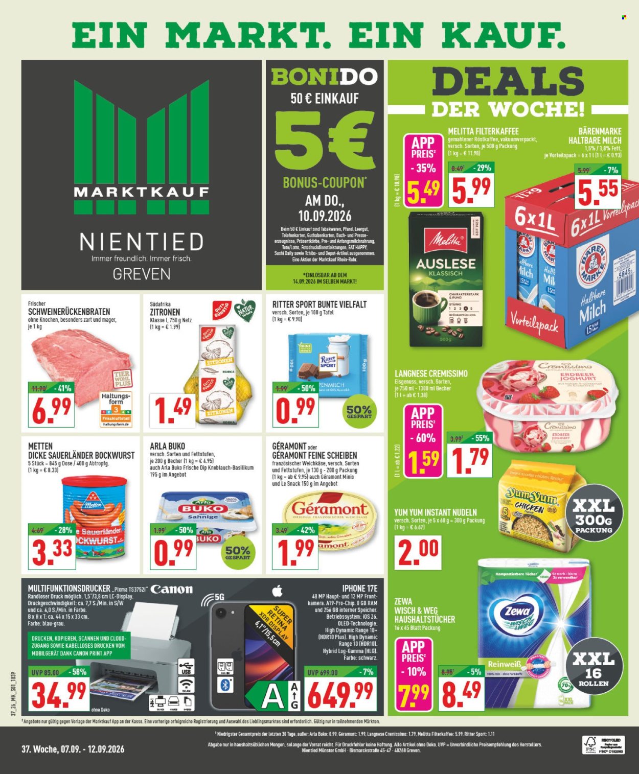 Marktkauf Prospekte  - 7.09.2026 - 12.09.2026. Seite 1