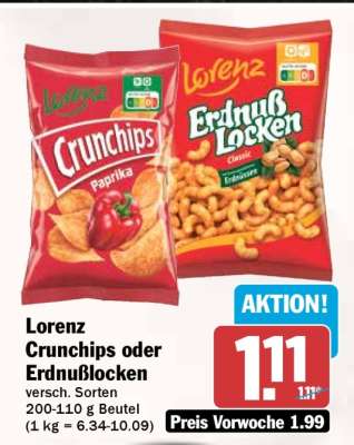 Lorenz Crunchips oder Erdnusslocken