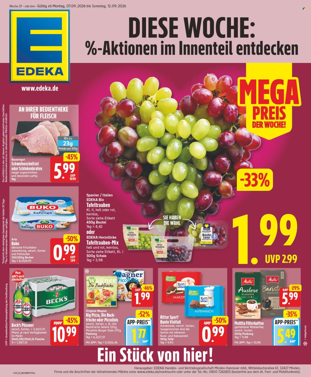 Edeka Prospekte  - 7.09.2026 - 12.09.2026. Seite 1