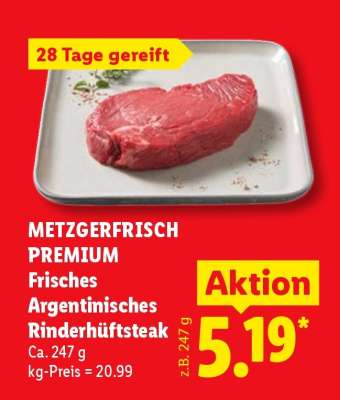 METZGERFRISCH PREMIUM Frisches Argentinisches Rinderhüftsteak