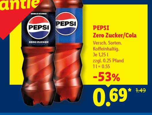 PEPSI Zero Zucker/Cola