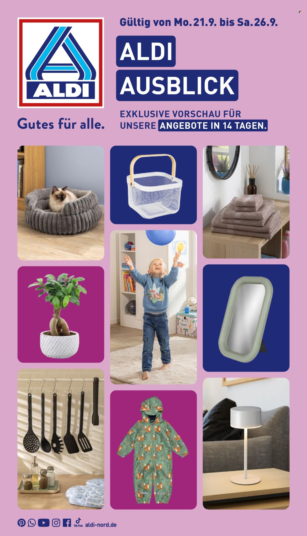 ALDI Nord Prospekte  - 21.09.2026 - 26.09.2026. Seite 1