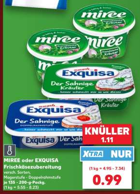 MIREE oder EXQUISA Frischkäsezubereitung